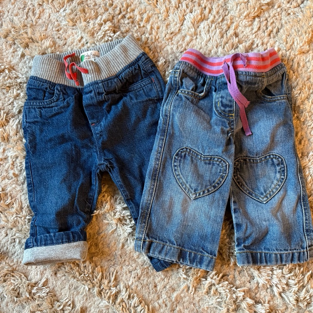 Baby Boden Pull On Jeans Bundle Cotton Lined Denim 12-18